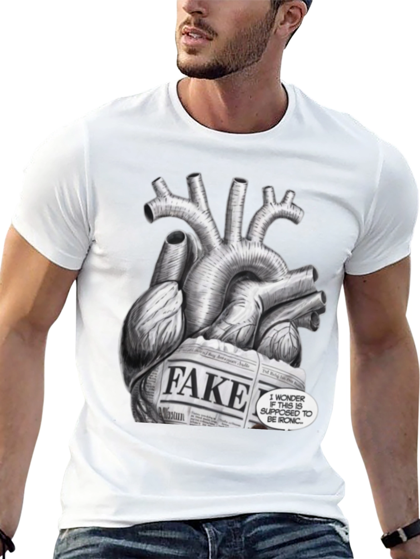 Ironic Heart Graphic T-Shirt