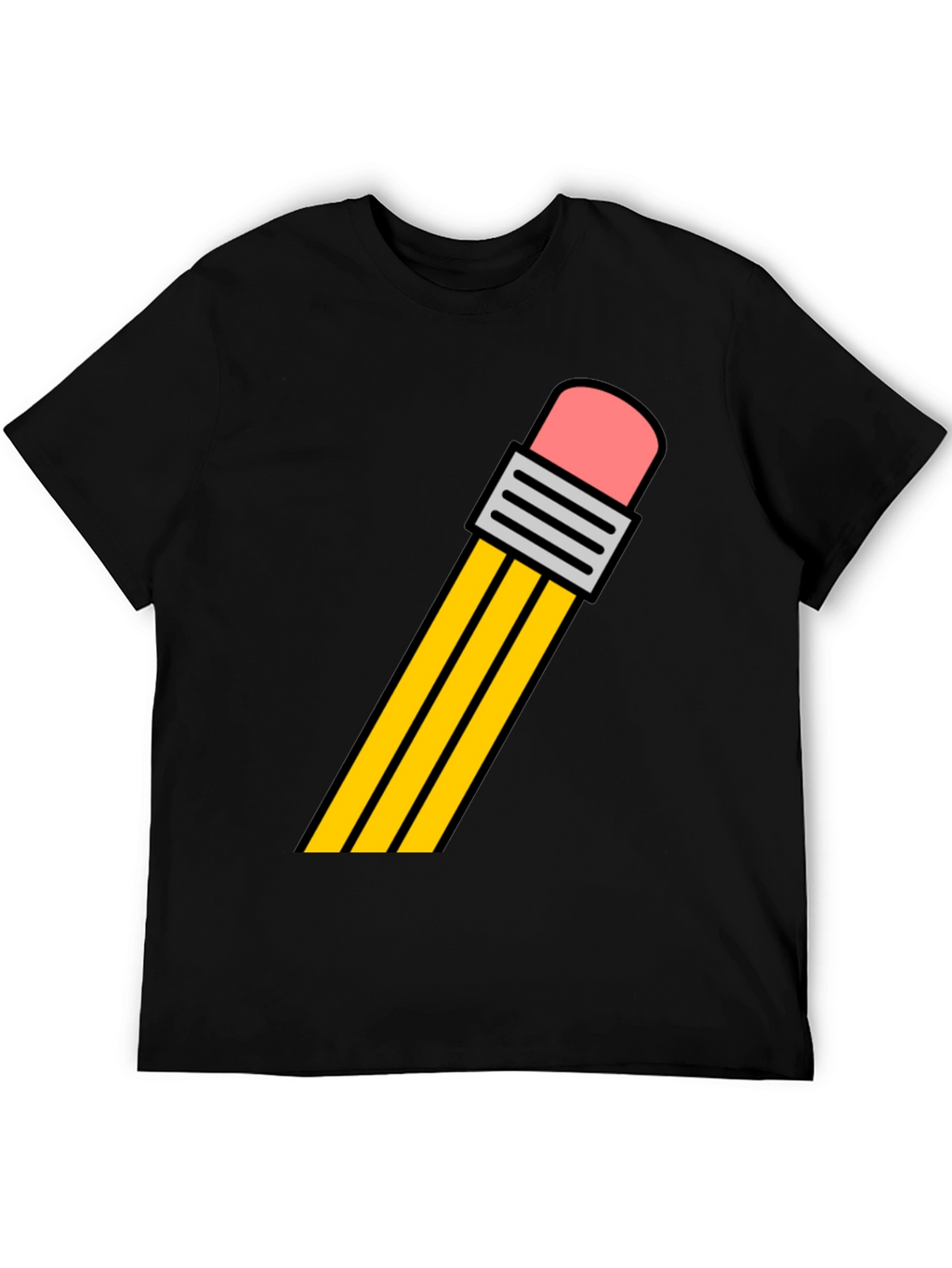 Pencil Graphic Tee - Black Cotton T-Shirt