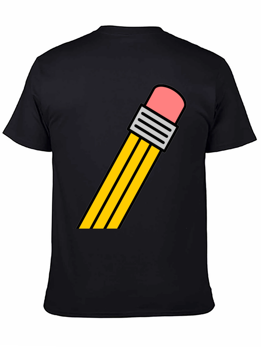 Pencil Graphic Tee - Black Cotton T-Shirt