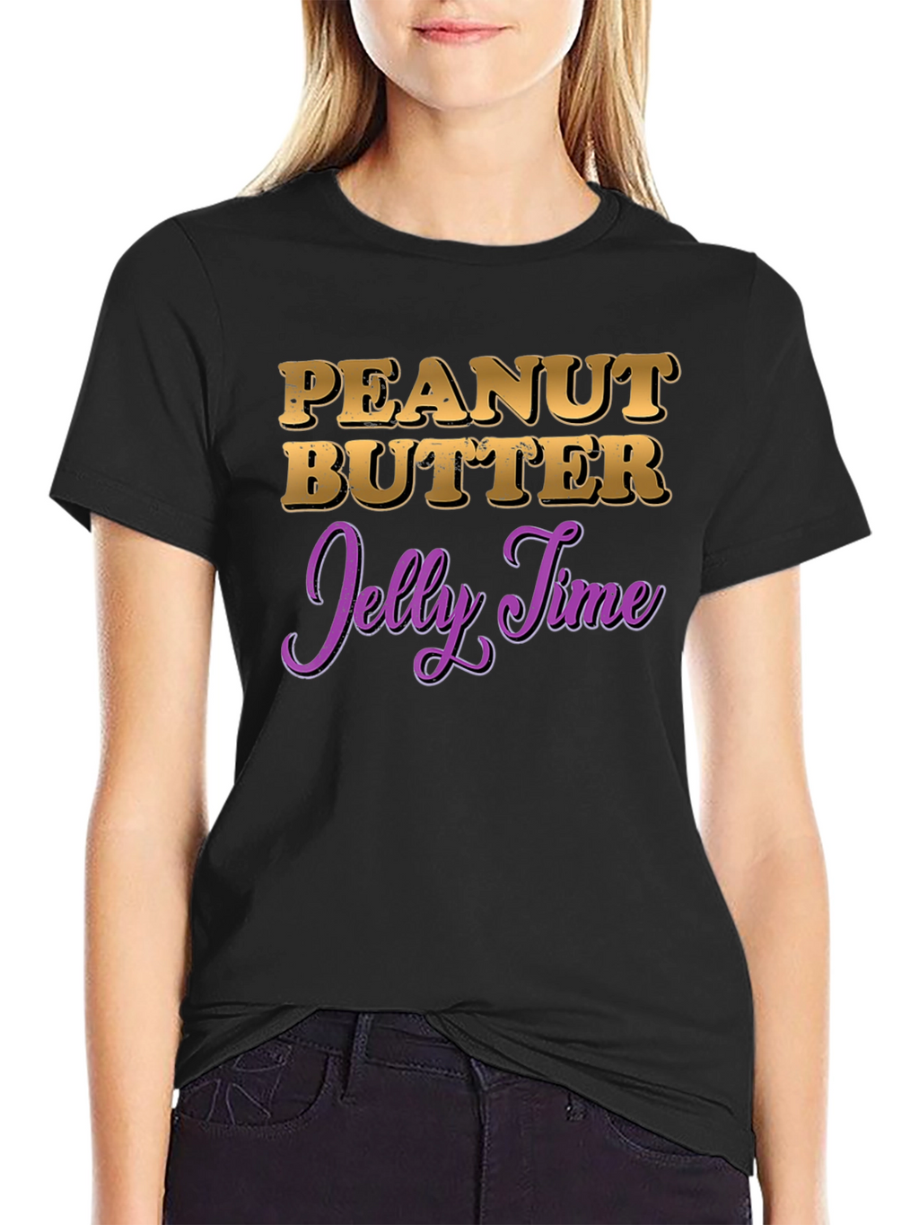 Peanut Butter Jelly Time Black T-Shirt
