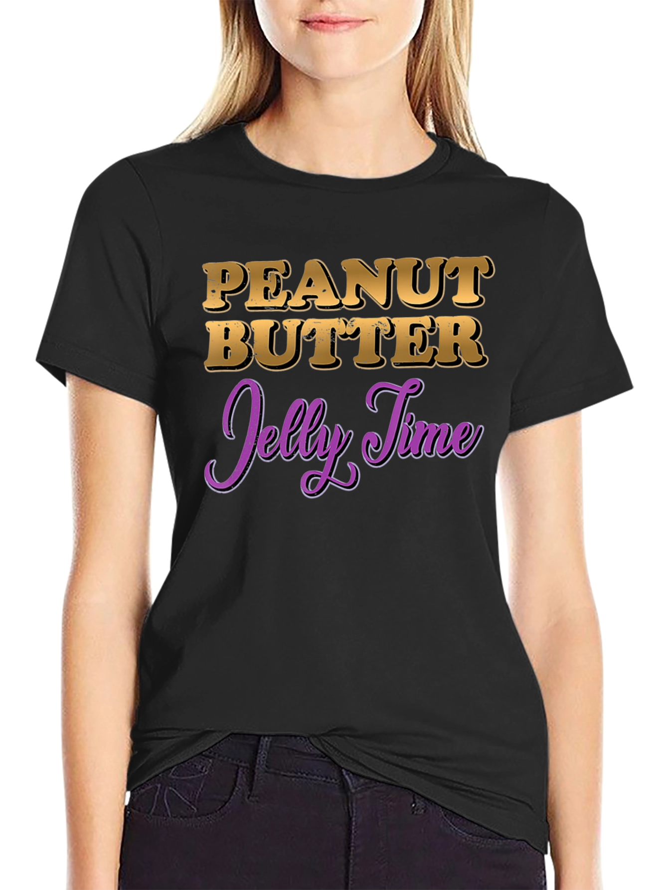 Peanut Butter Jelly Time Black T-Shirt