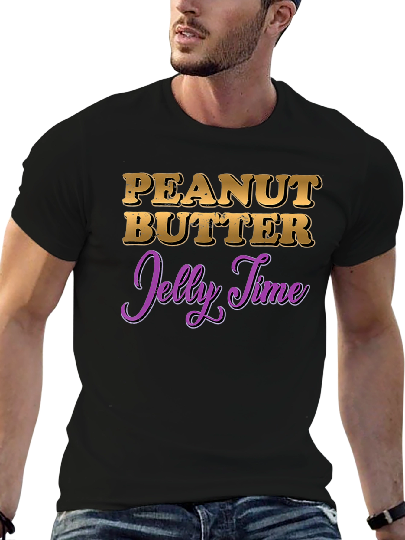 Peanut Butter Jelly Time Black T-Shirt