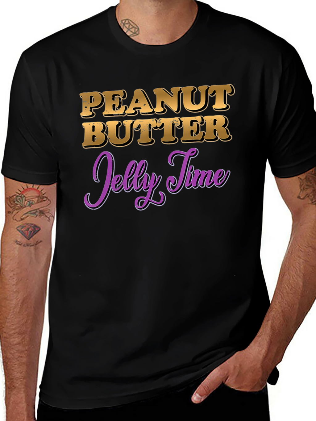 Peanut Butter Jelly Time Black T-Shirt