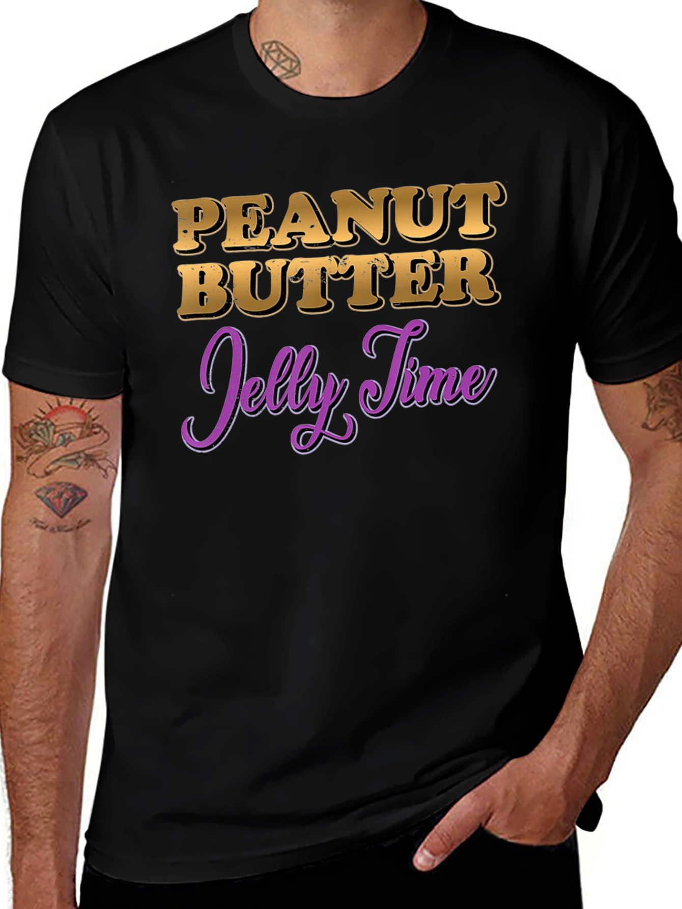 Peanut Butter Jelly Time Black T-Shirt