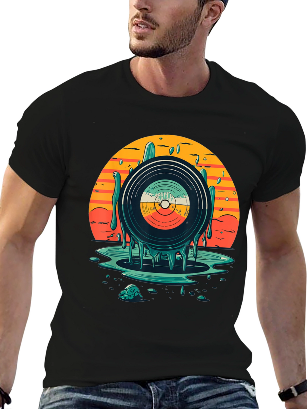 Retro Vinyl Record Graphic T-Shirt