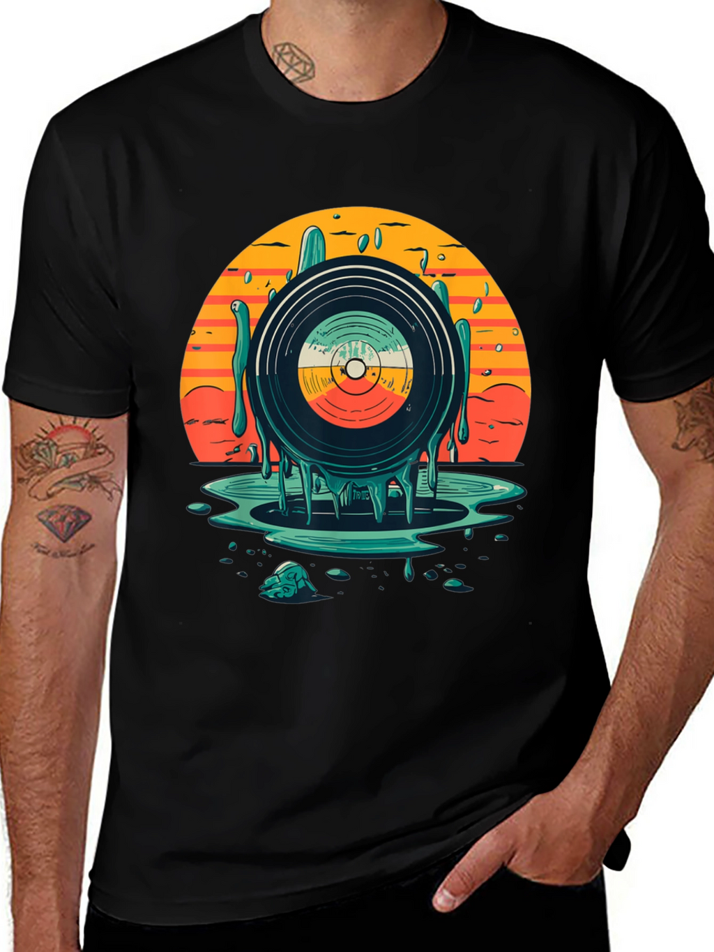 Retro Vinyl Record Graphic T-Shirt