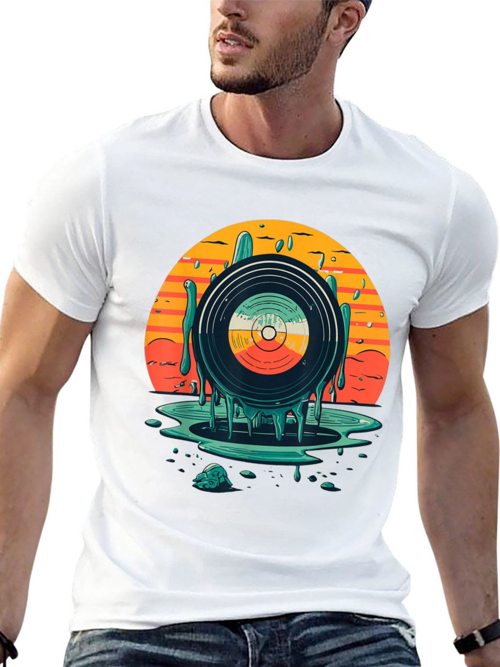 Retro Vinyl Record Graphic T-Shirt