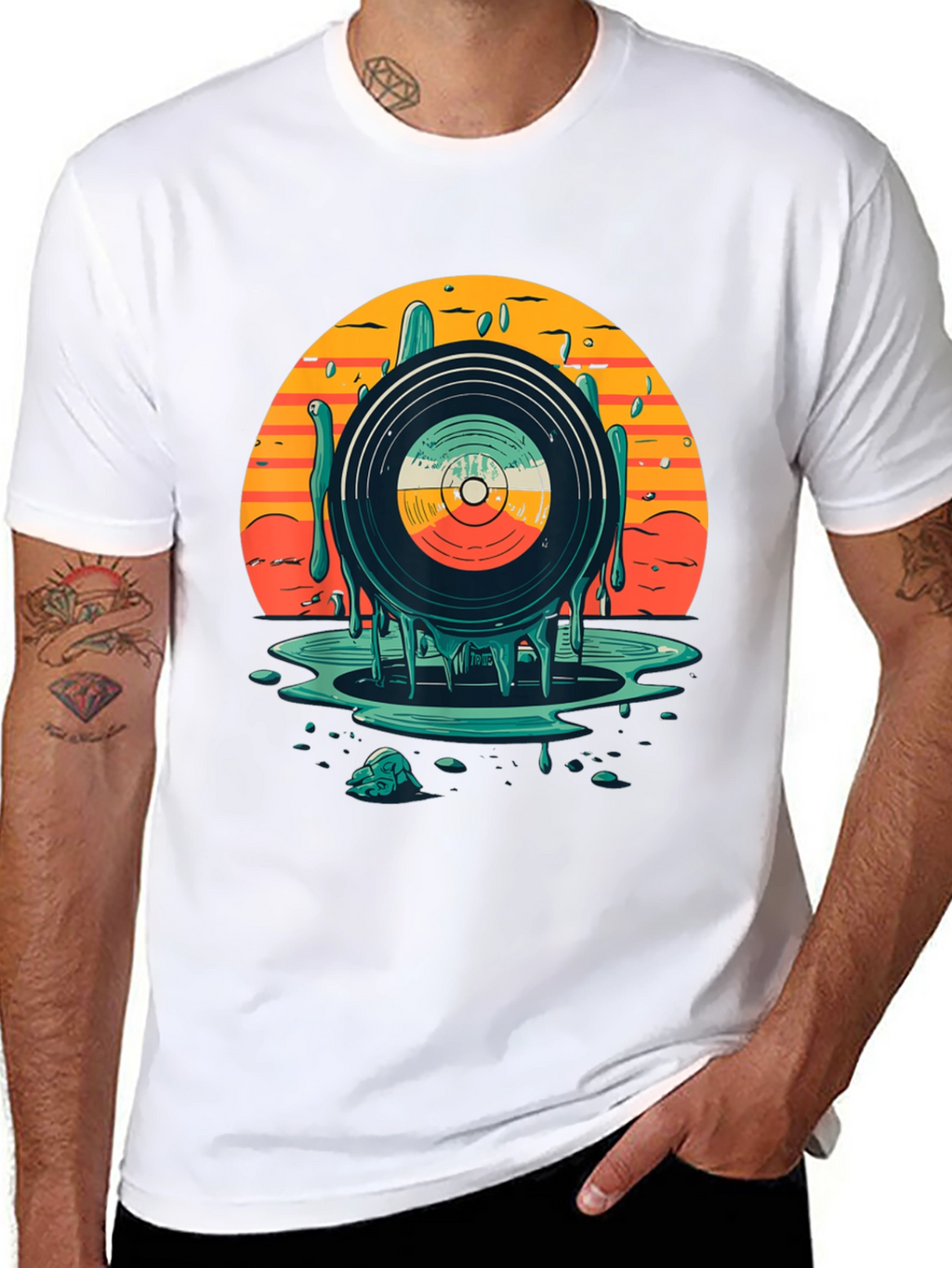 Retro Vinyl Record Graphic T-Shirt