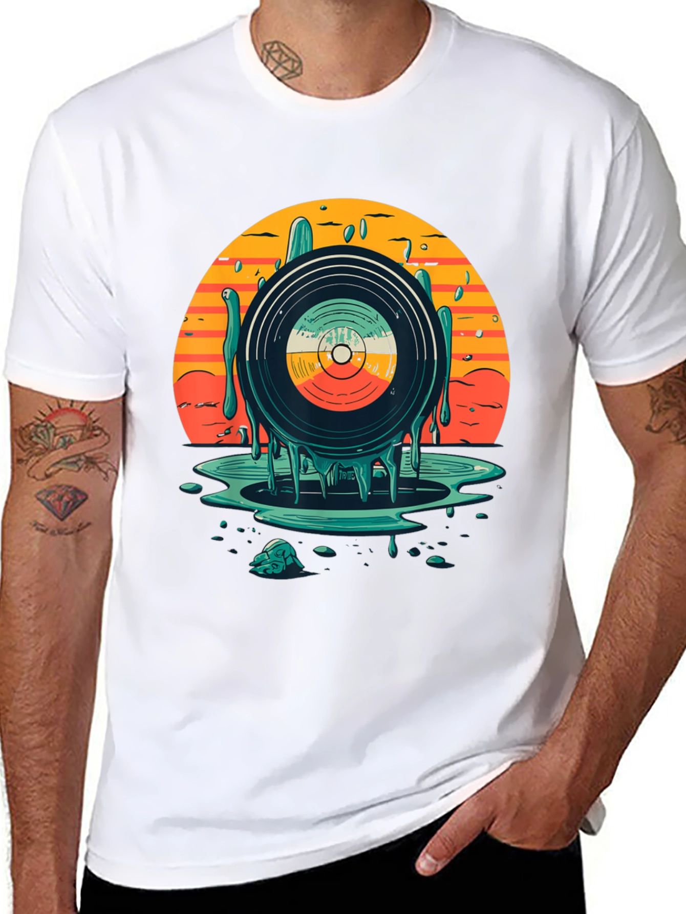 Retro Vinyl Record Graphic T-Shirt
