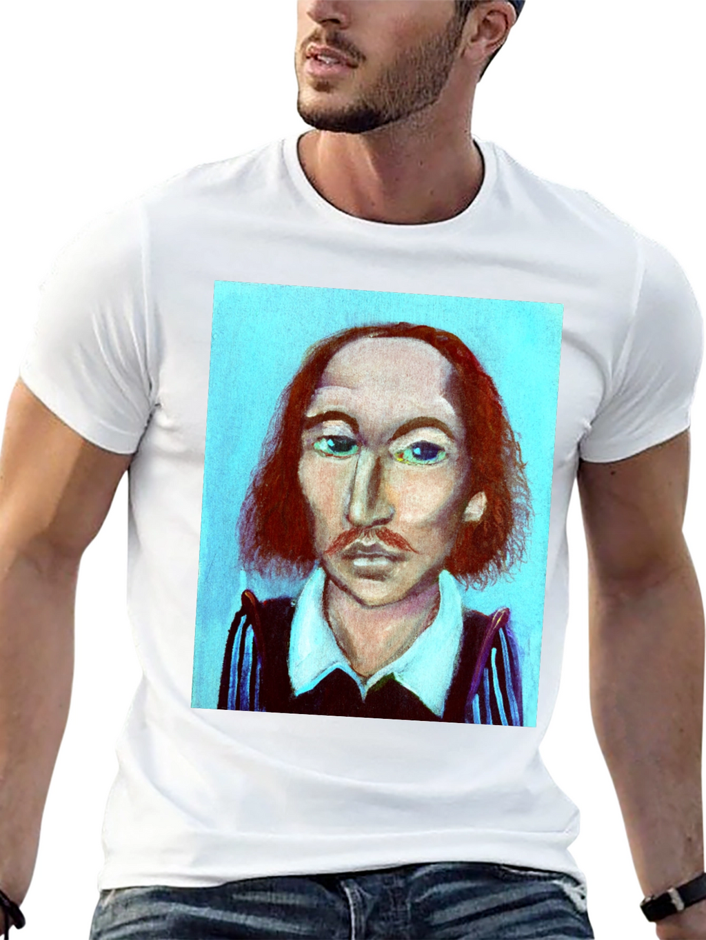 Shakespeare Portrait Graphic Tee - Literary Fashion