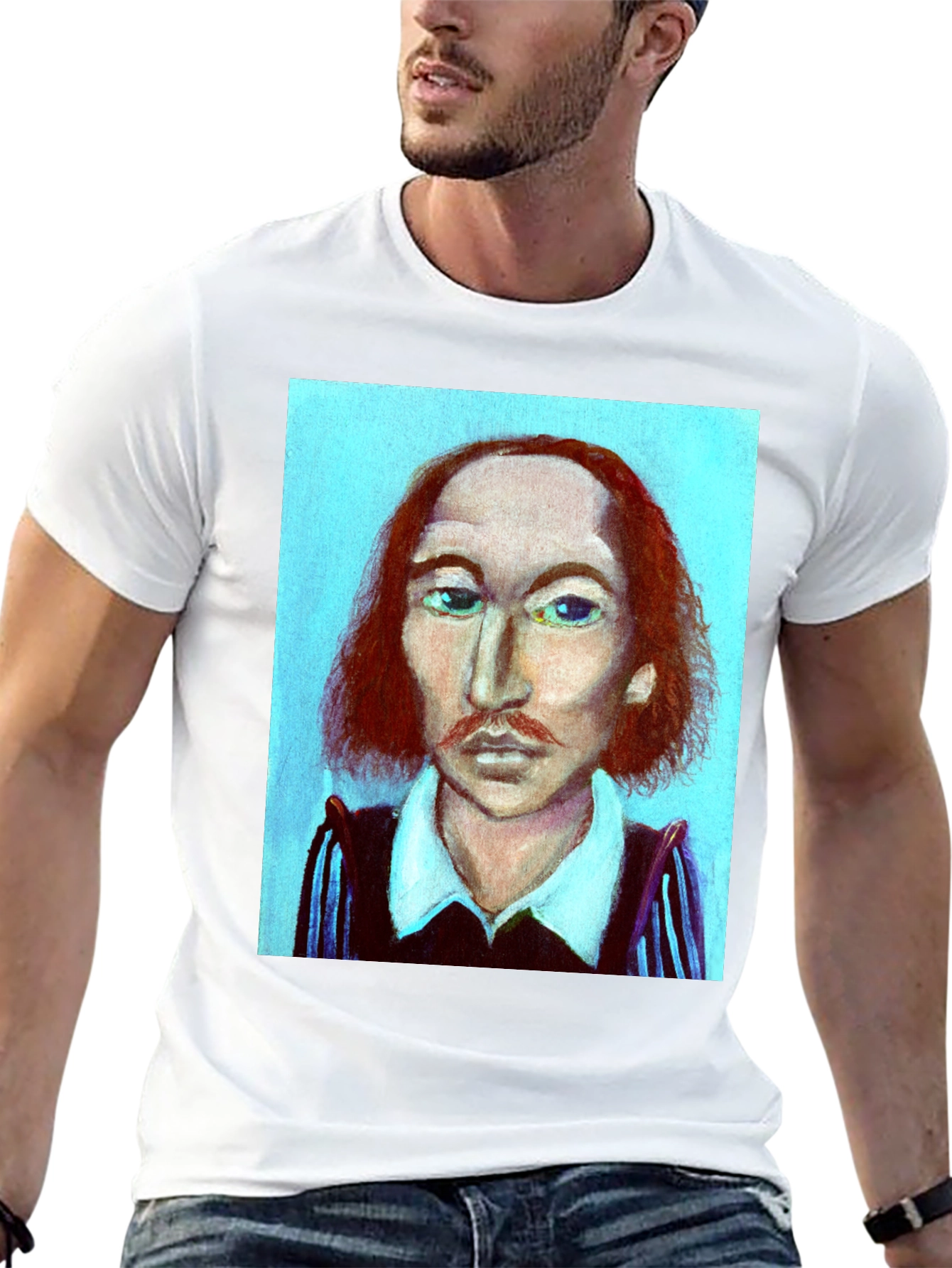 Shakespeare Portrait Graphic Tee - Literary Fashion