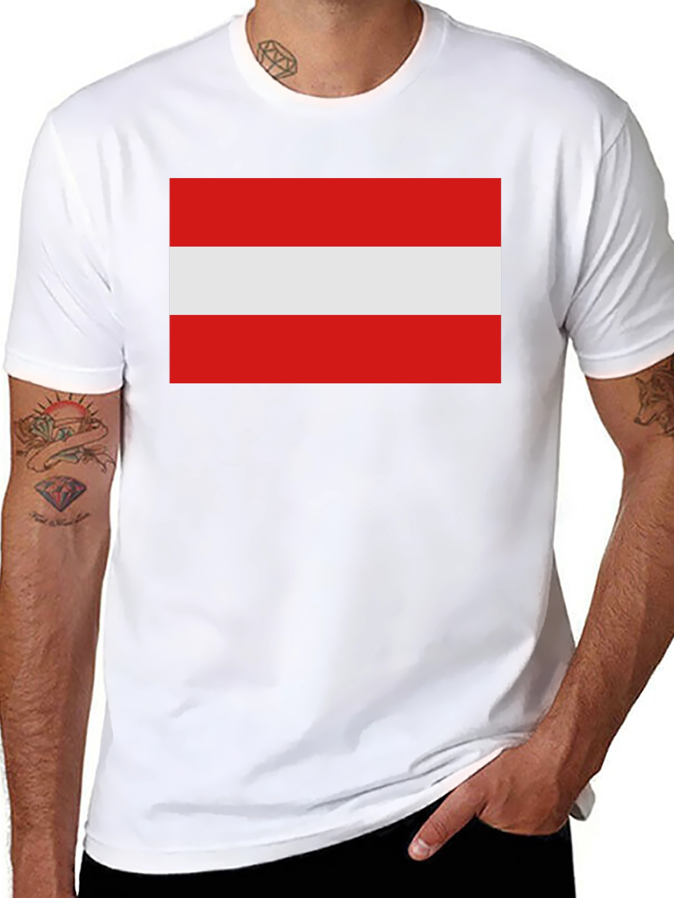 Austria Flag T-Shirt - Black Cotton Tee