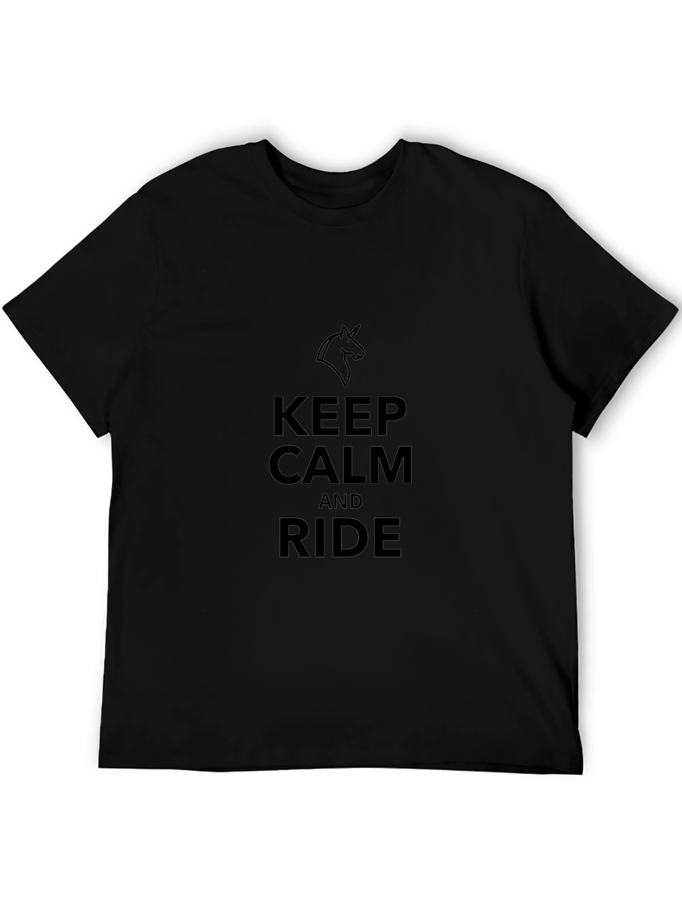 Keep Calm and Ride Black T-Shirt