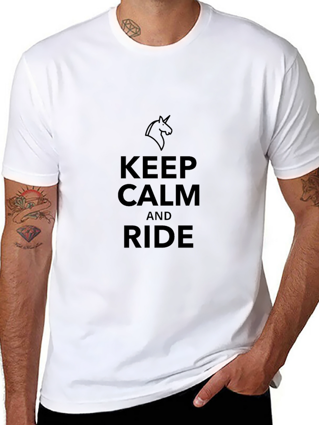 Keep Calm and Ride Black T-Shirt