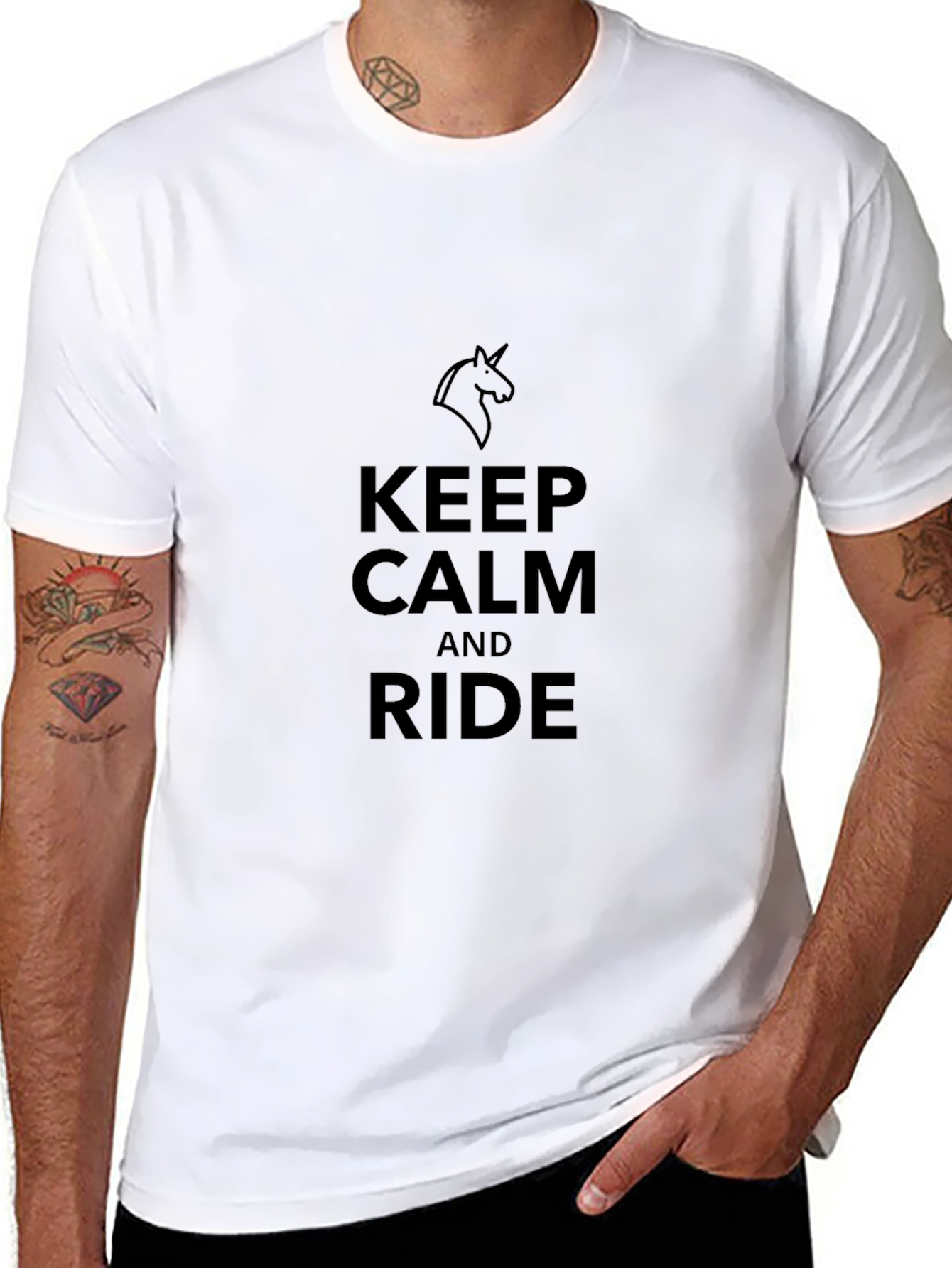 Keep Calm and Ride Black T-Shirt