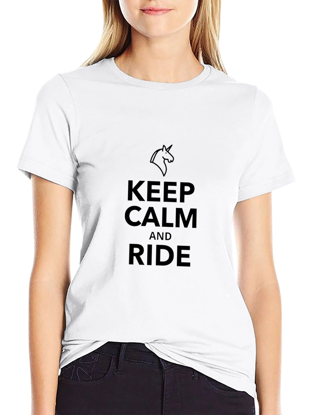 Keep Calm and Ride Black T-Shirt