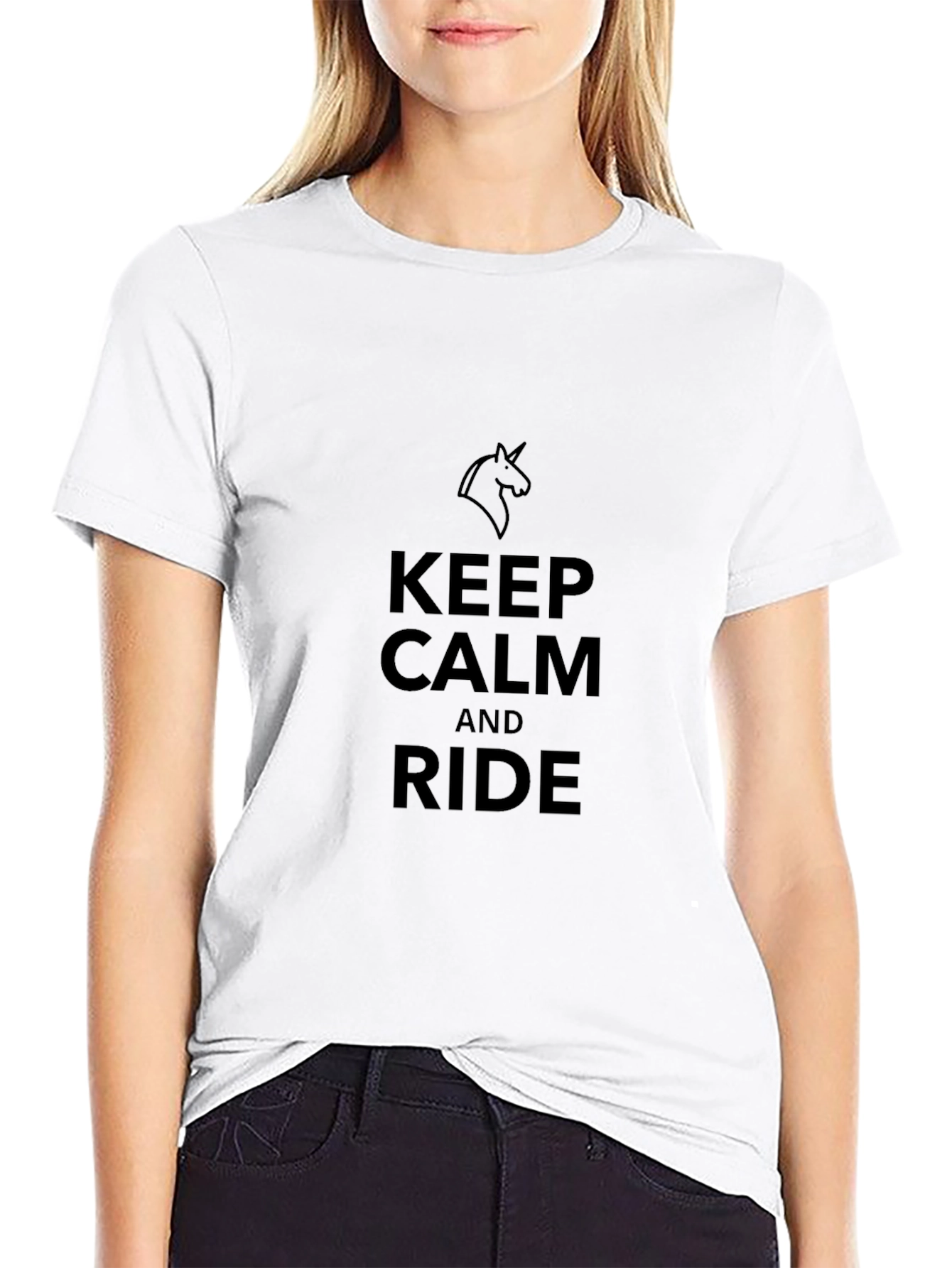 Keep Calm and Ride Black T-Shirt