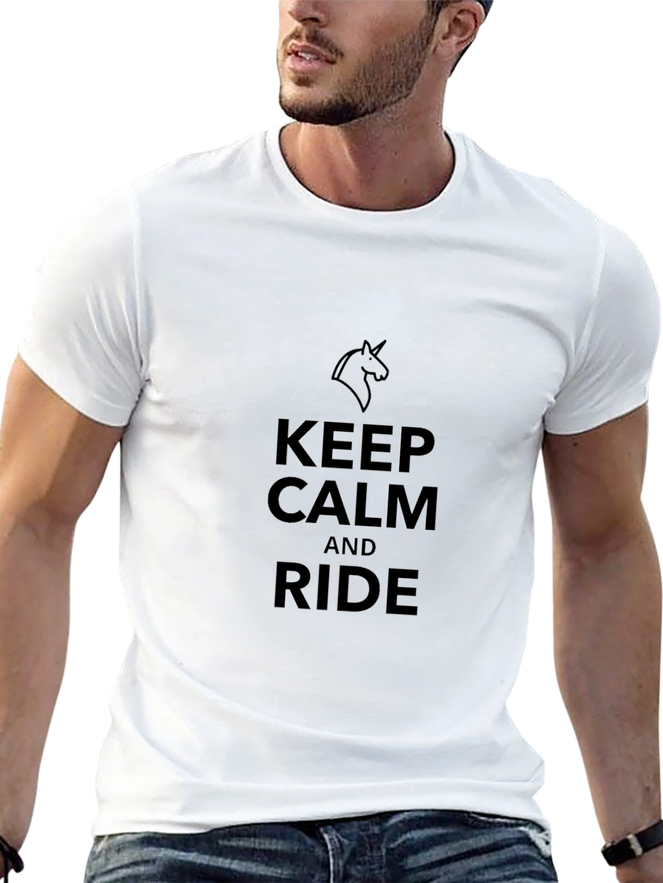 Keep Calm and Ride Black T-Shirt
