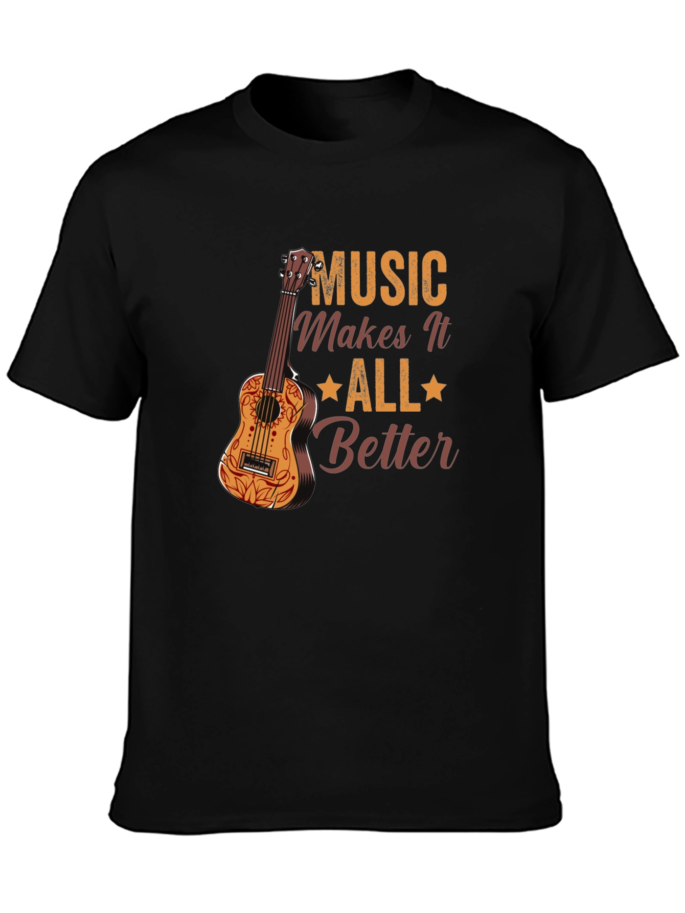 Music Makes It All Better Black Graphic Tee