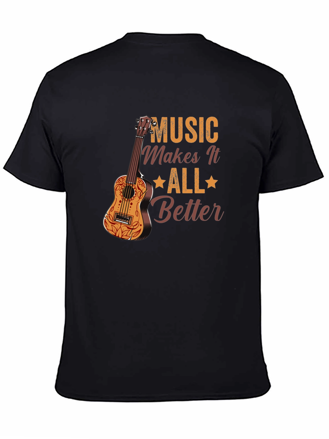 Music Makes It All Better Black Graphic Tee