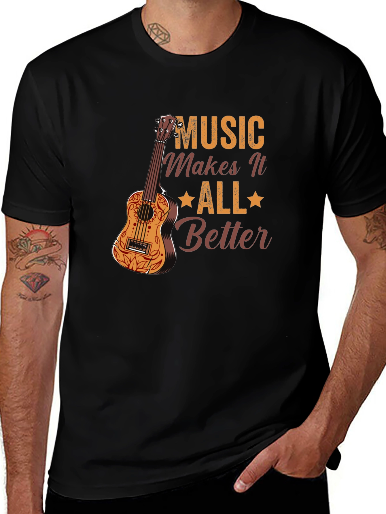 Music Makes It All Better Black Graphic Tee