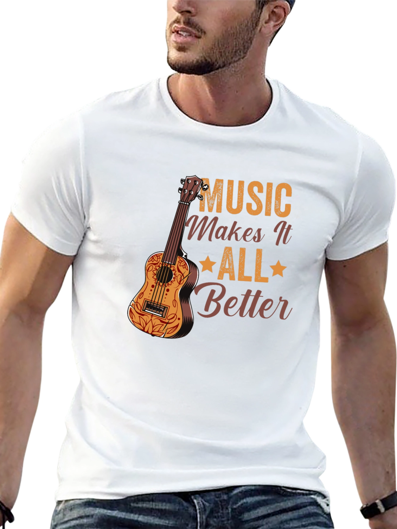 Music Makes It All Better Black Graphic Tee