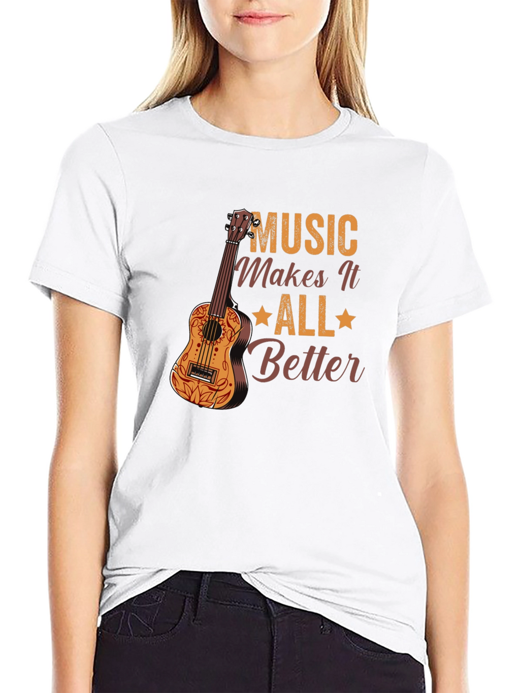 Music Makes It All Better Black Graphic Tee