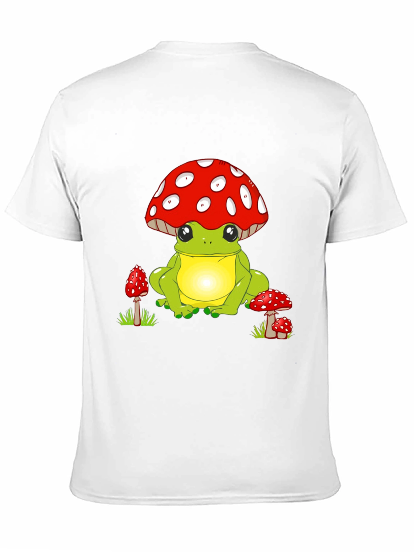 Frog with Mushroom Hat Black T-Shirt