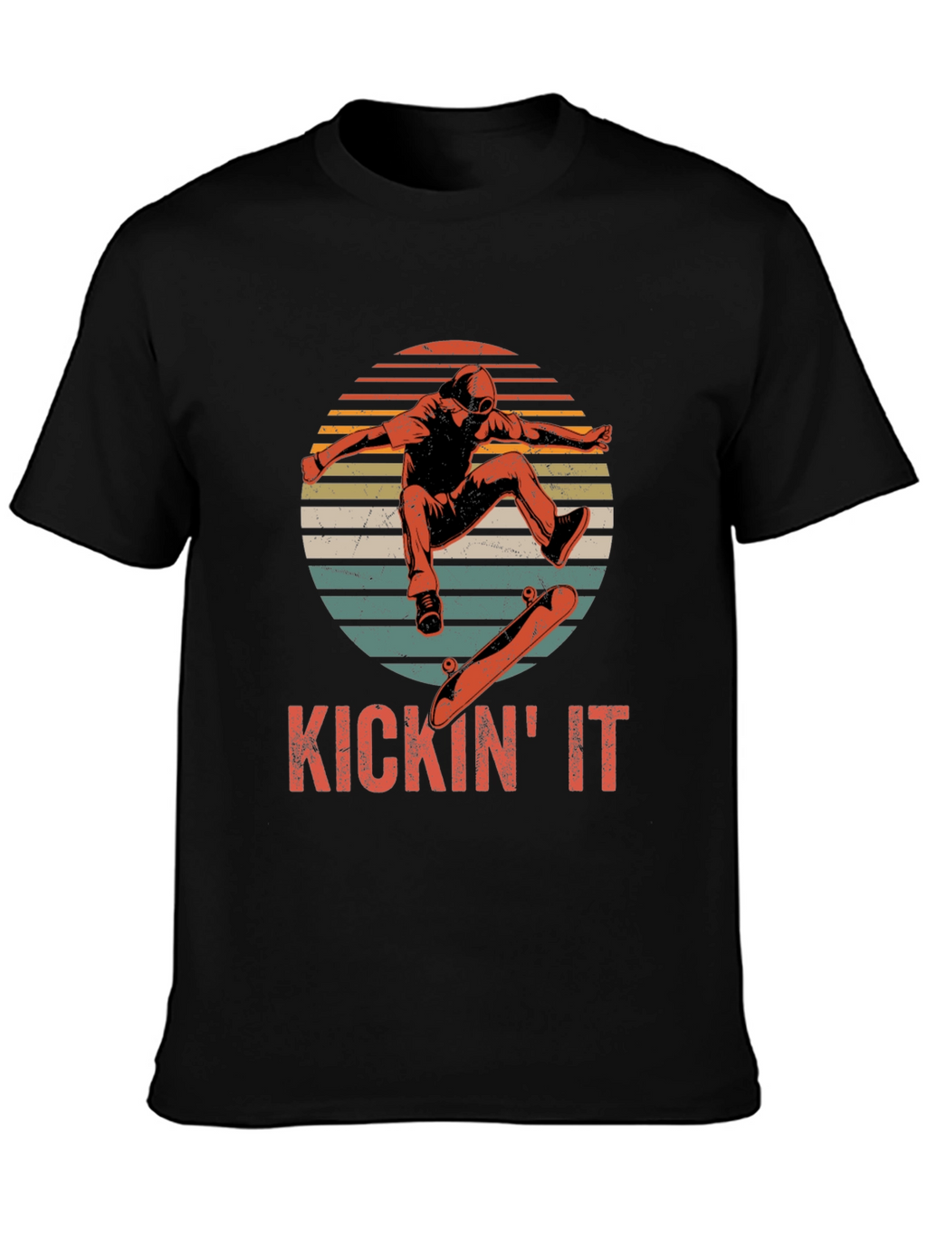KICKIN IT Skateboarder Graphic T-Shirt