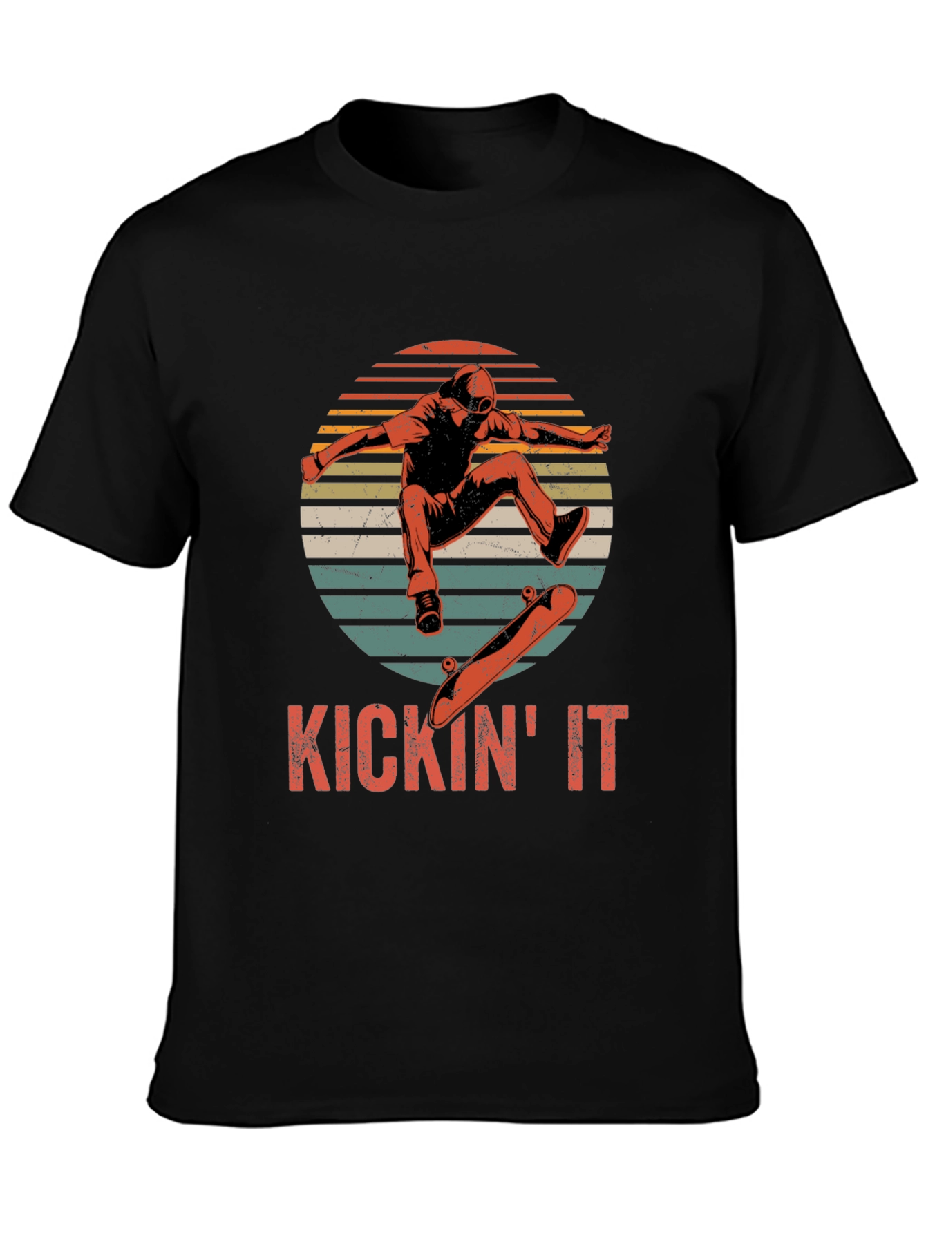 KICKIN IT Skateboarder Graphic T-Shirt