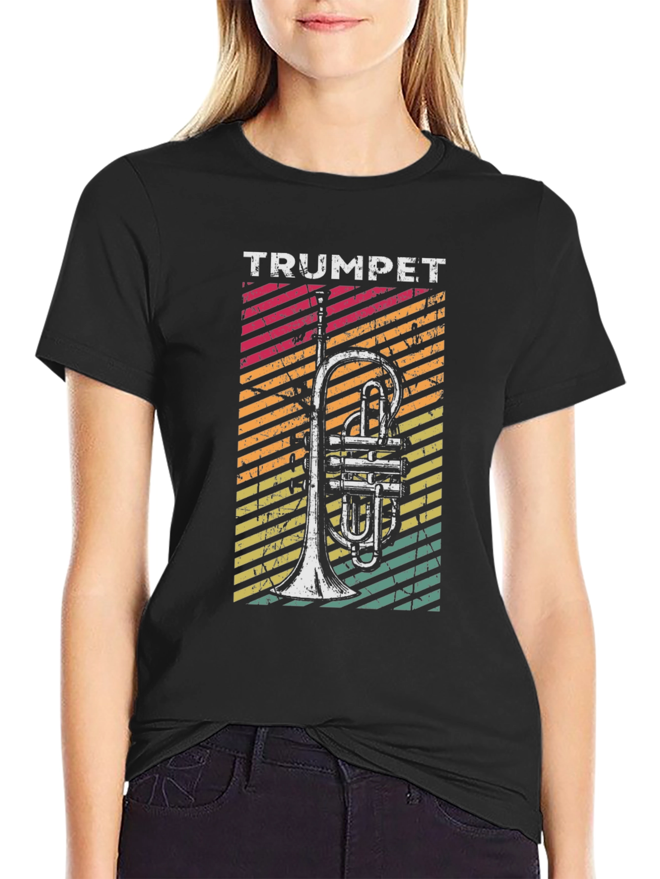Retro Trumpet T-Shirt - Vintage Style Music Tee