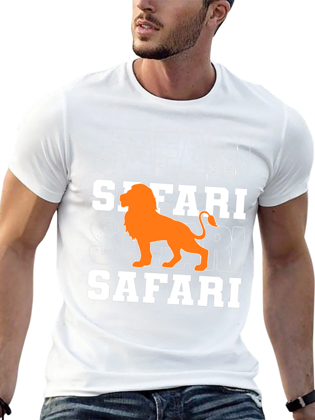Safari Lion Graphic T-Shirt - Mens Black Tee