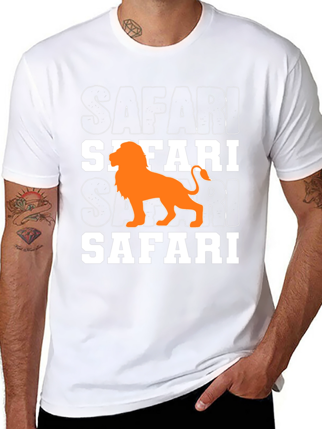 Safari Lion Graphic T-Shirt - Mens Black Tee
