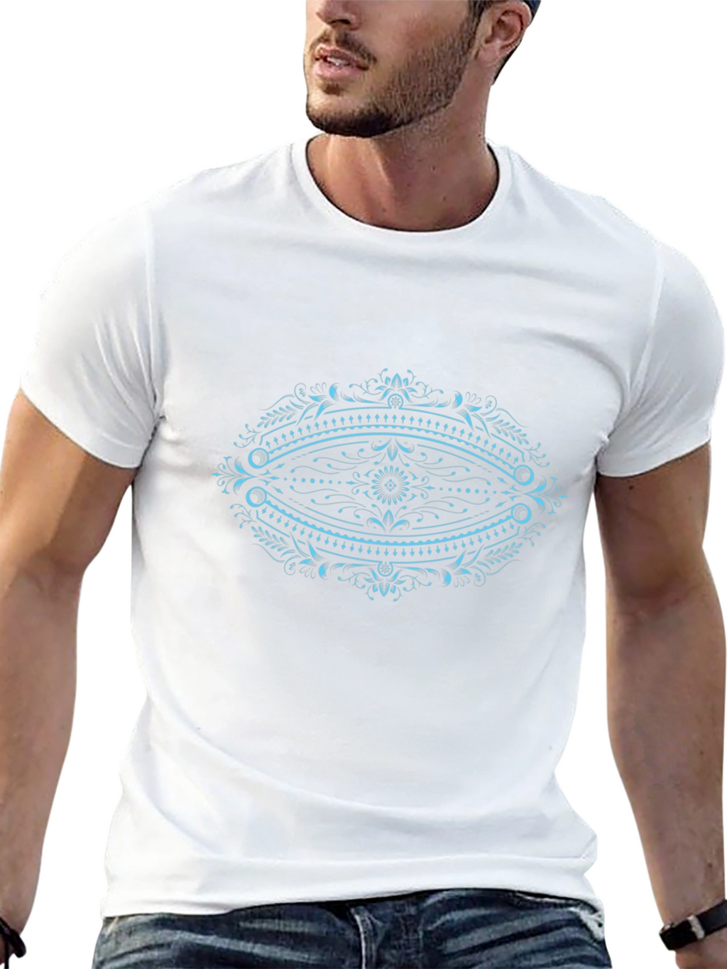Ornate Oval Graphic Black T-Shirt