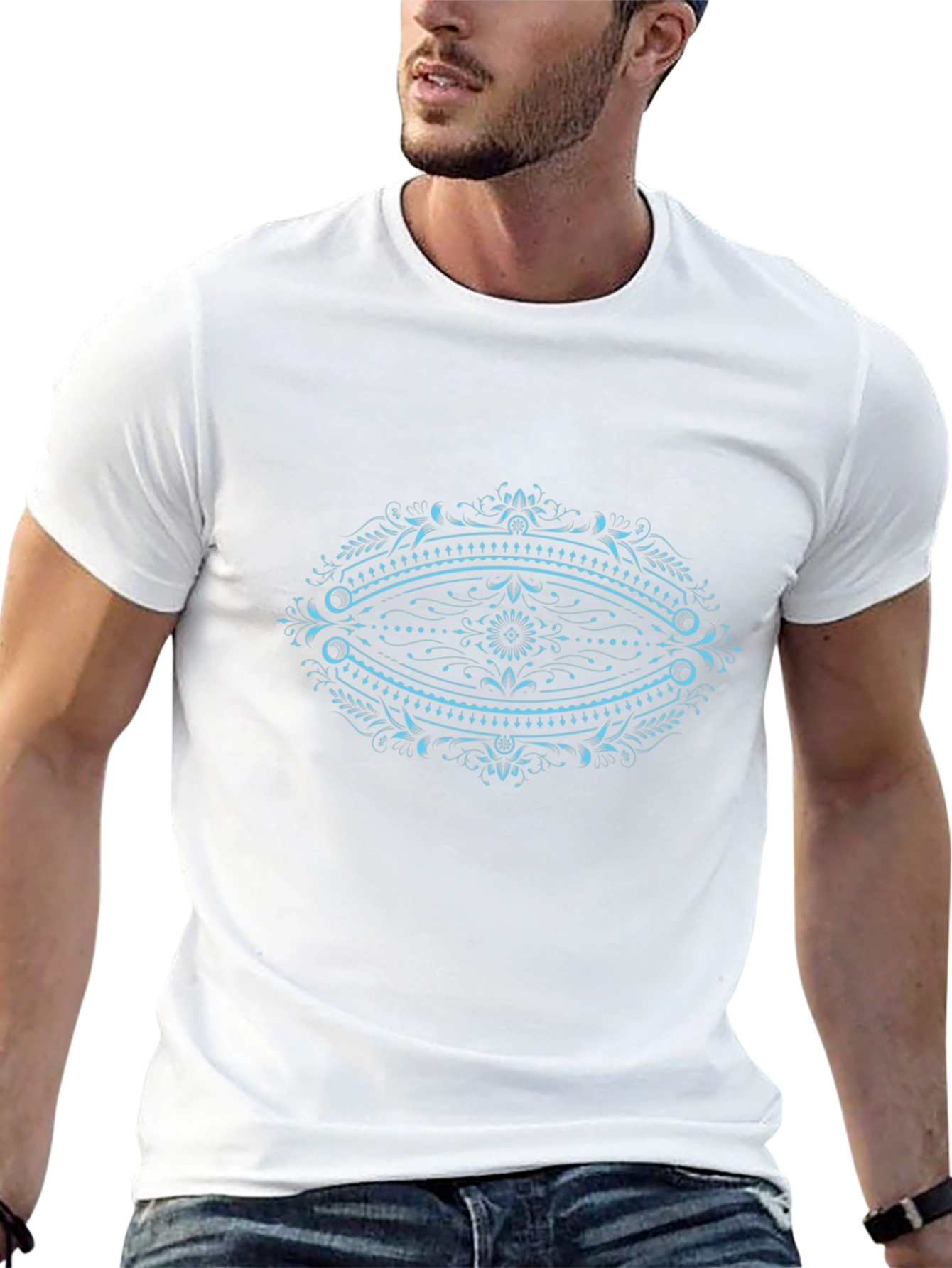 Ornate Oval Graphic Black T-Shirt