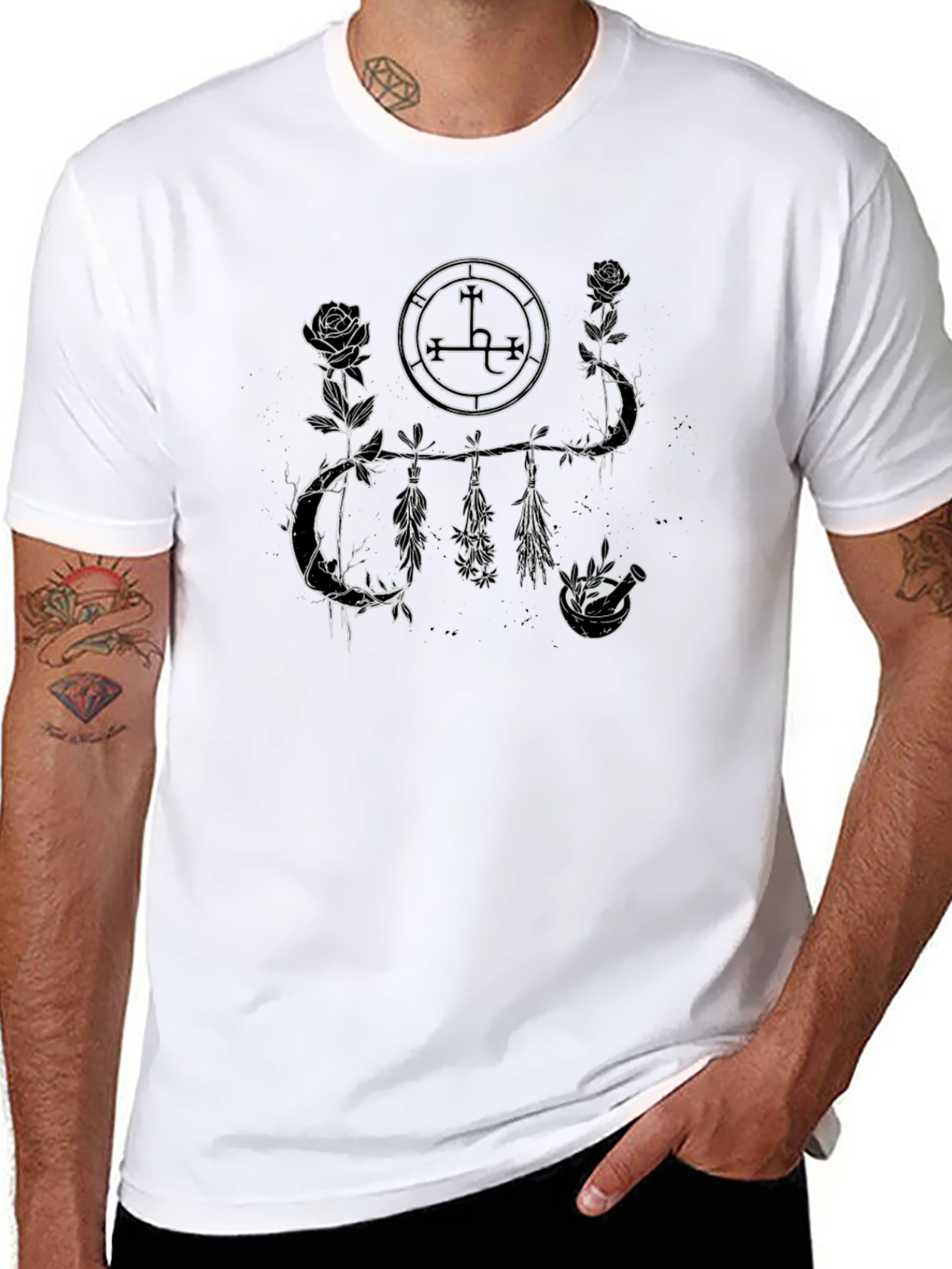 Occult Floral Black T-Shirt
