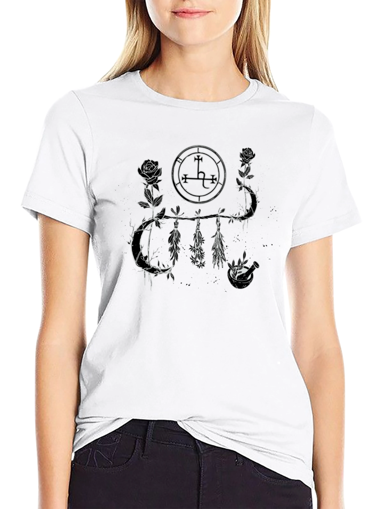 Occult Floral Black T-Shirt
