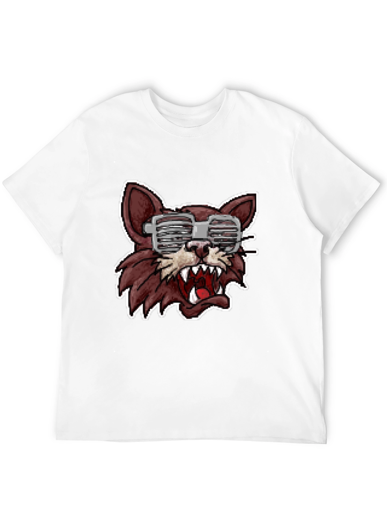 Wolf Graphic Tee - Fun Pixelated Design