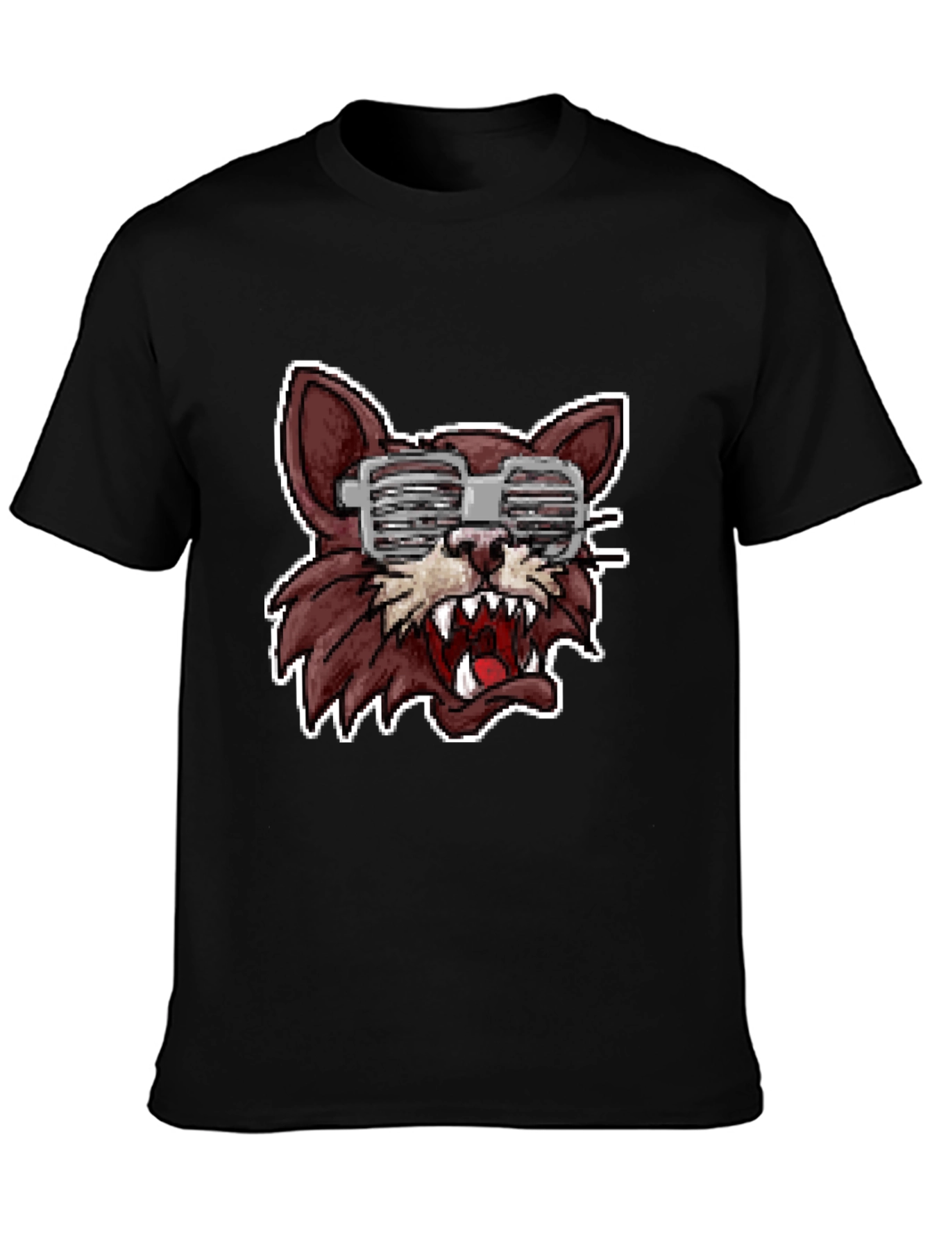 Wolf Graphic Tee - Fun Pixelated Design