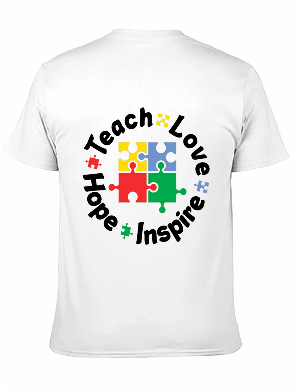 Teach Love Hope Inspire Autism Puzzle T-Shirt