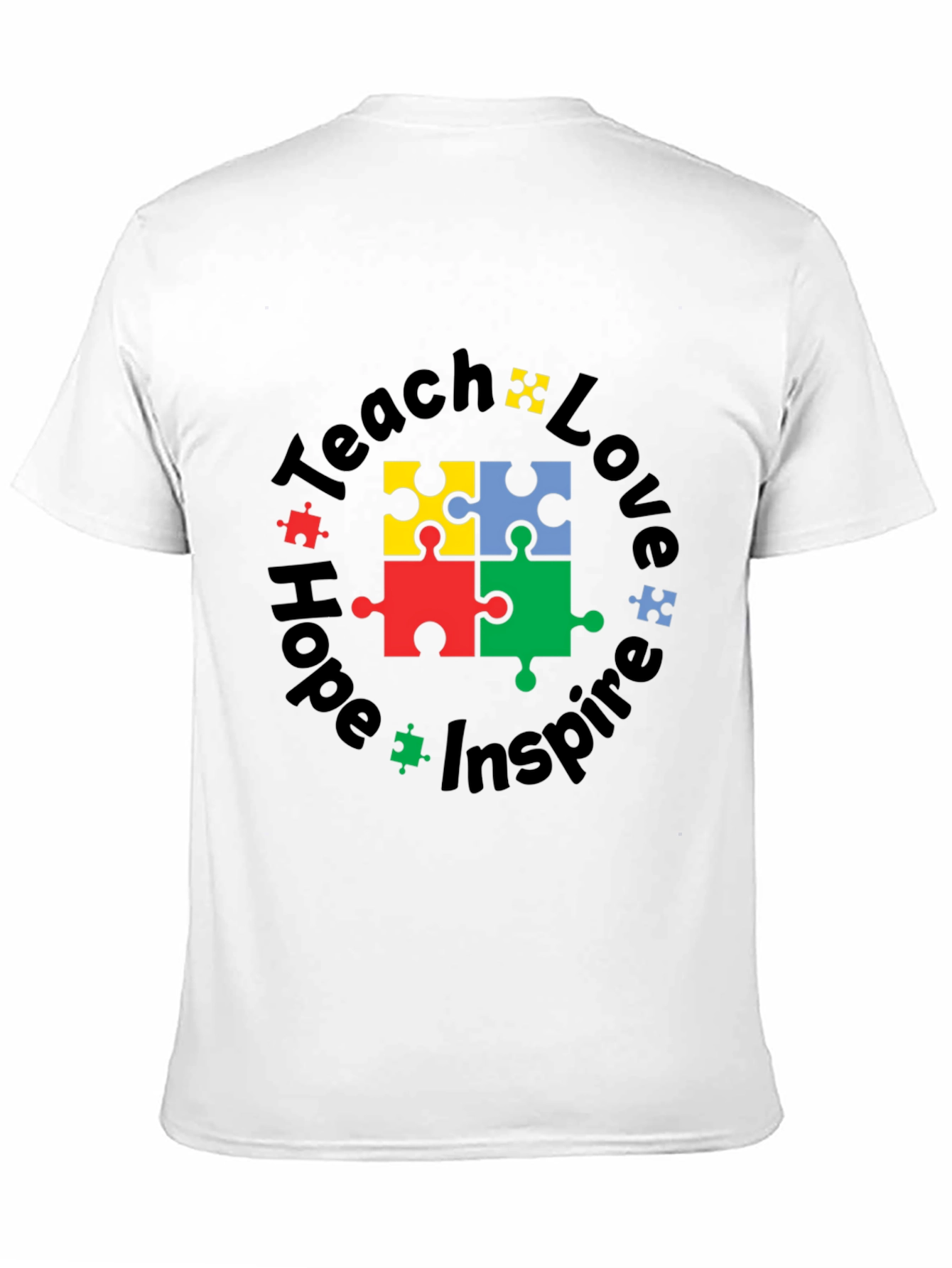 Teach Love Hope Inspire Autism Puzzle T-Shirt