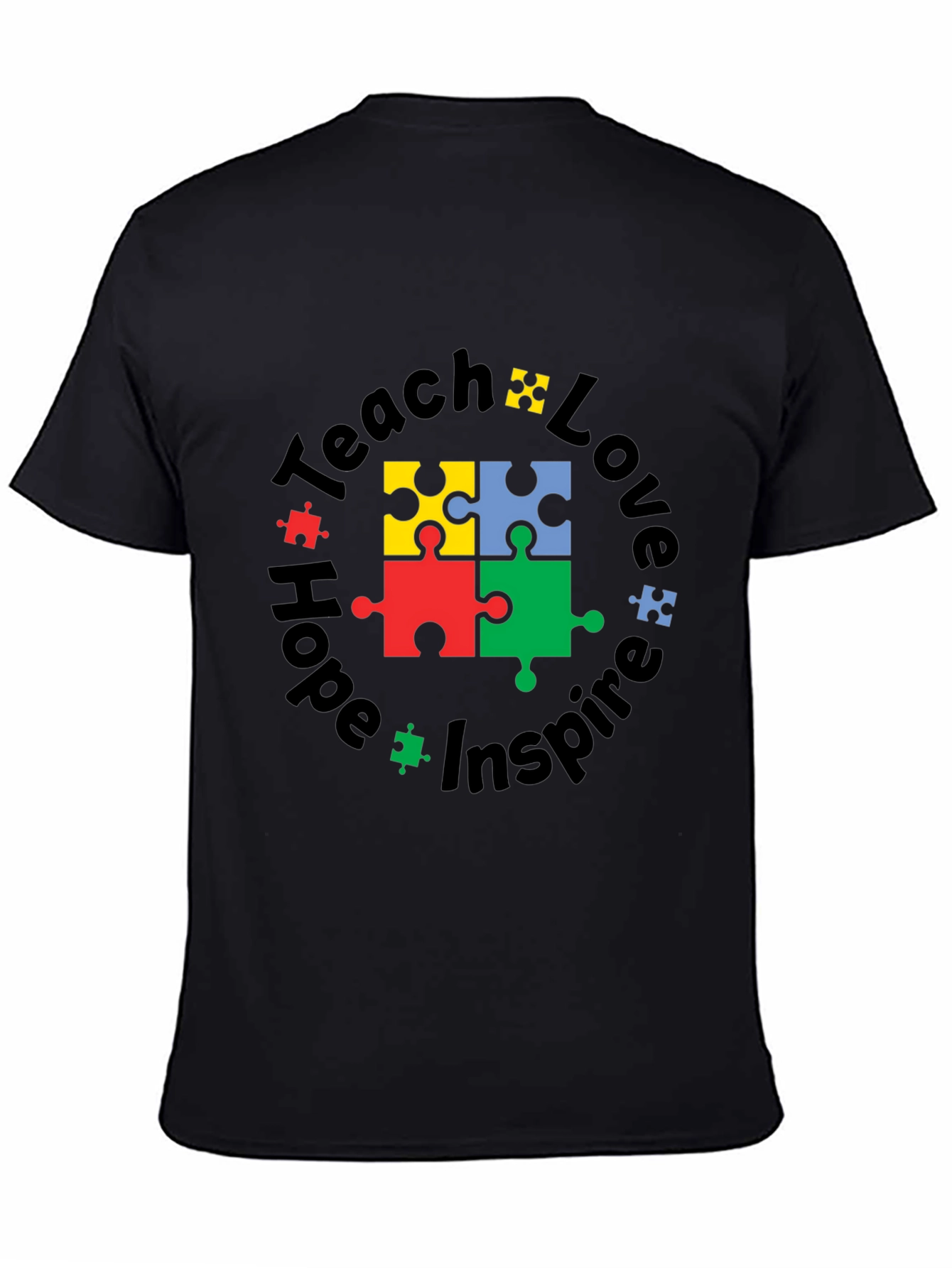 Teach Love Hope Inspire Autism Puzzle T-Shirt