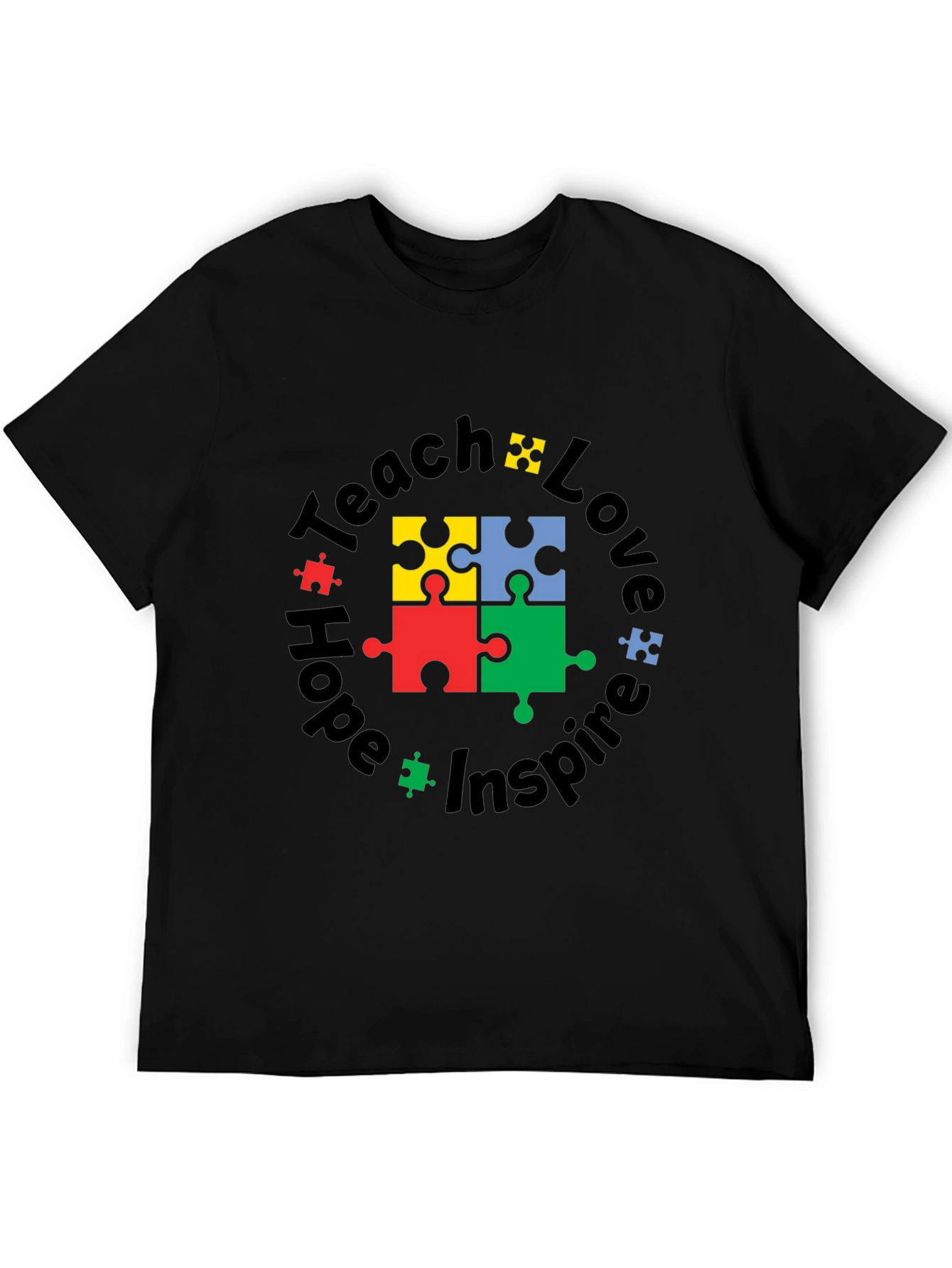 Teach Love Hope Inspire Autism Puzzle T-Shirt