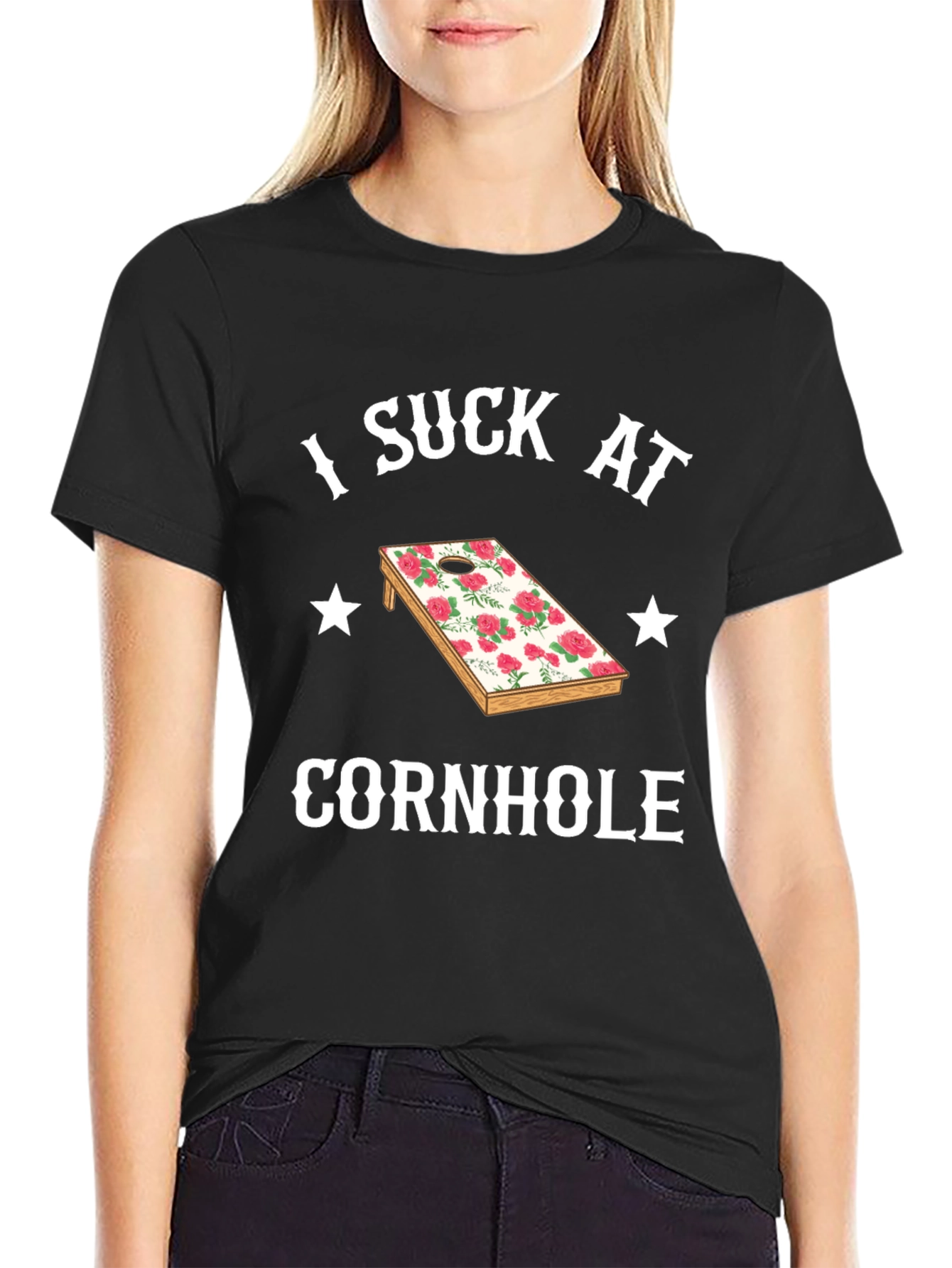 I Suck At Cornhole T-Shirt Funny Cornhole Player