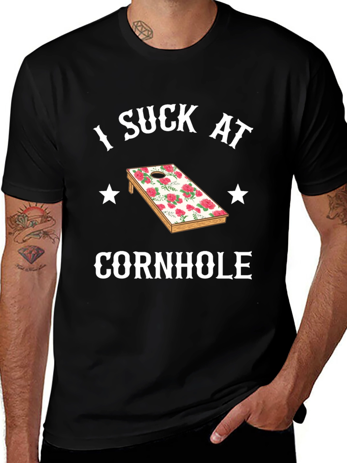 I Suck At Cornhole T-Shirt Funny Cornhole Player