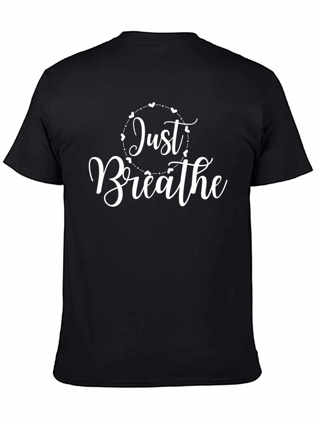 Just Breathe Graphic Tee - Black Cotton Comfort