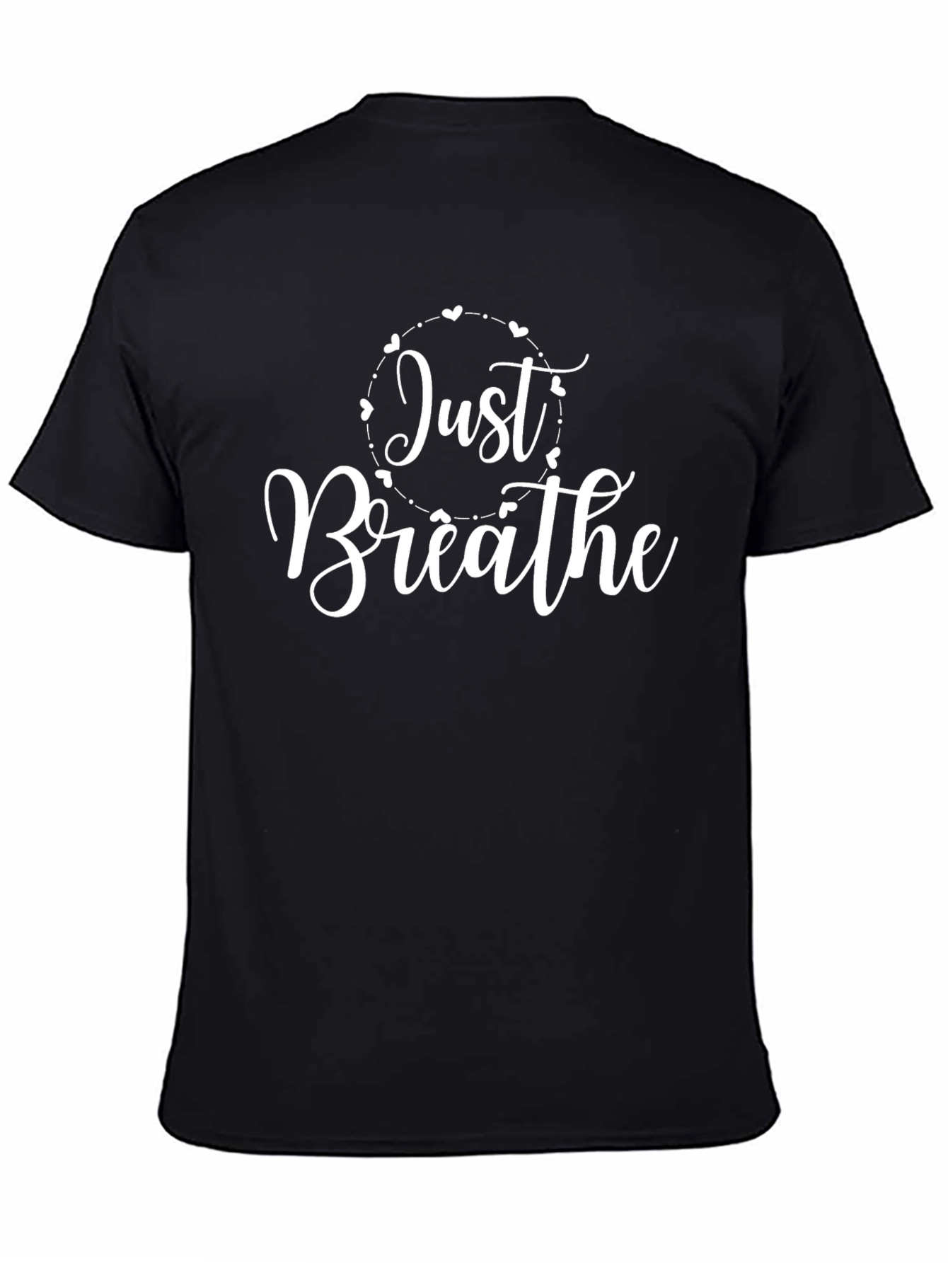 Just Breathe Graphic Tee - Black Cotton Comfort