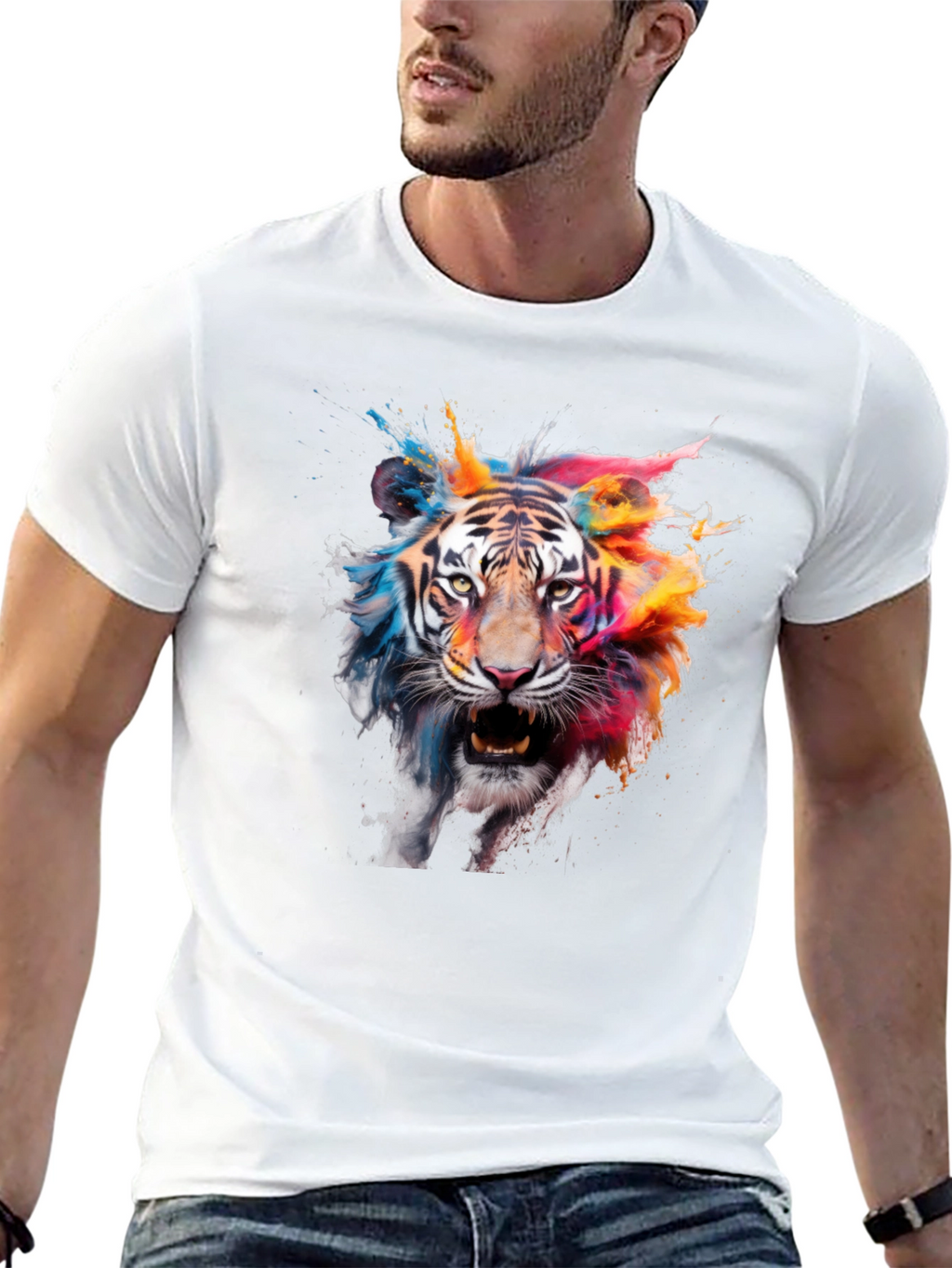 Vibrant Tiger Graphic T-Shirt - Bold & Eye-Catching