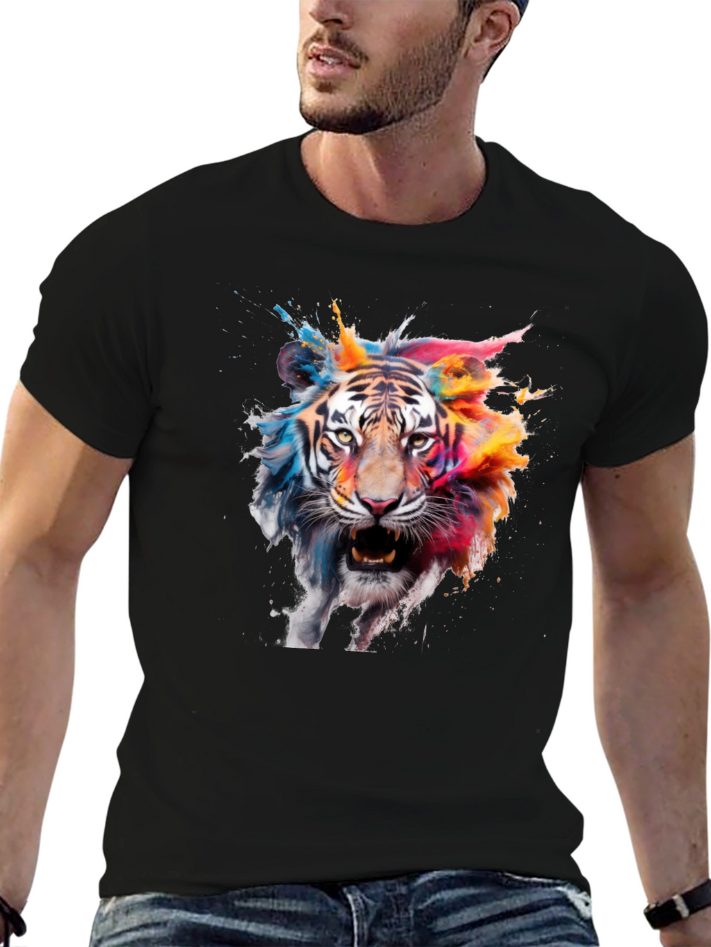 Vibrant Tiger Graphic T-Shirt - Bold & Eye-Catching