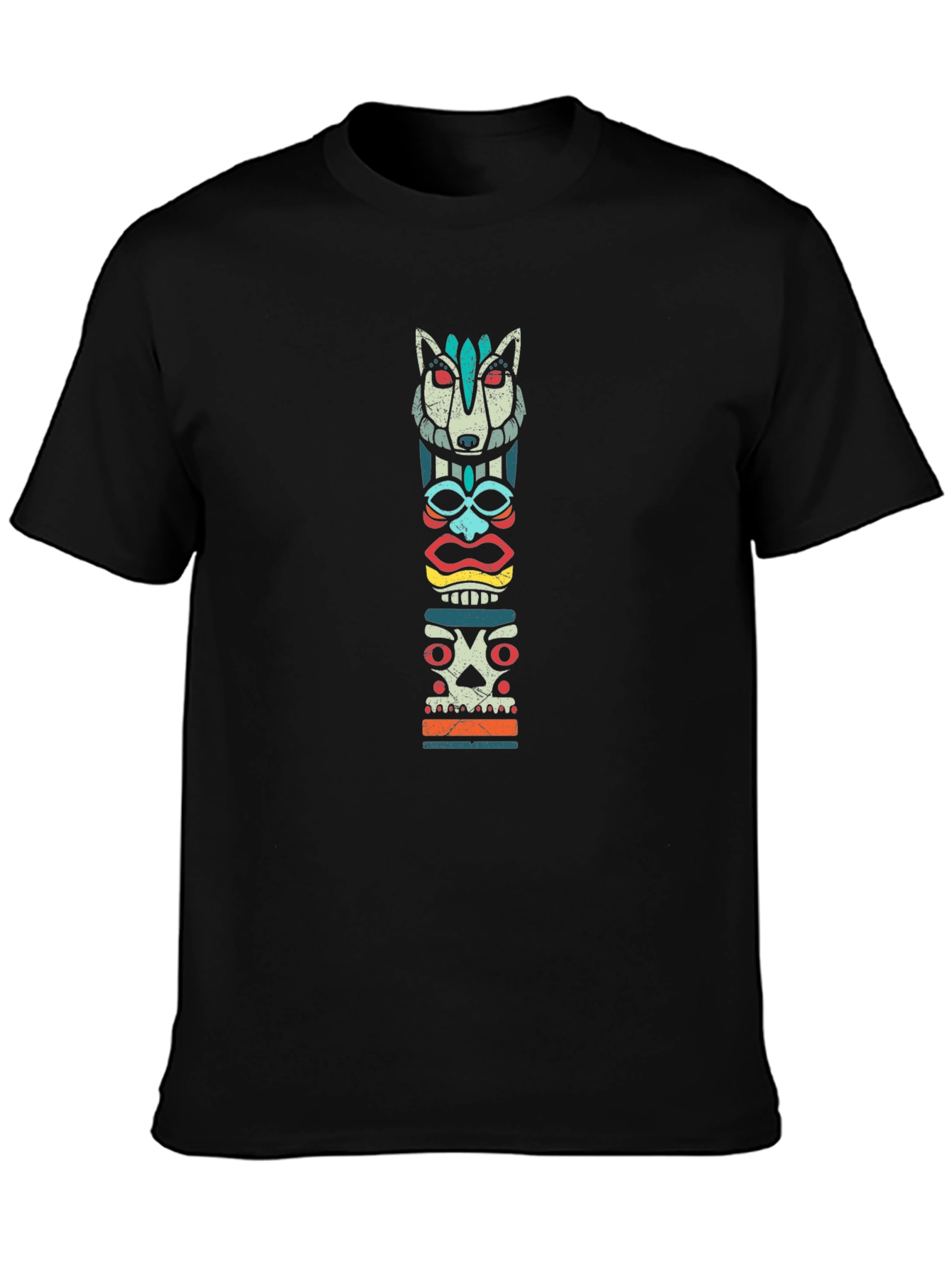 Tribal Totem Graphic Tee - Cool Anthropomorphic Design